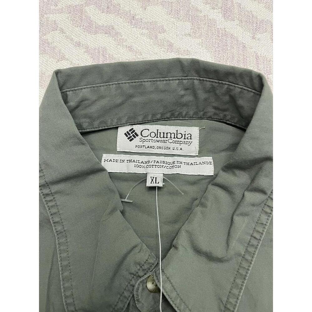 Columbia Men’s Green Button Down Short Sleeve Shirt Size XL - Picture 9 of 9